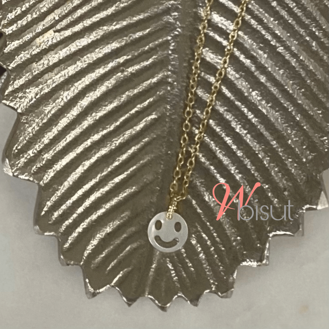 MOTHER-OF-PEARL HAPPY FACE NECKLACE