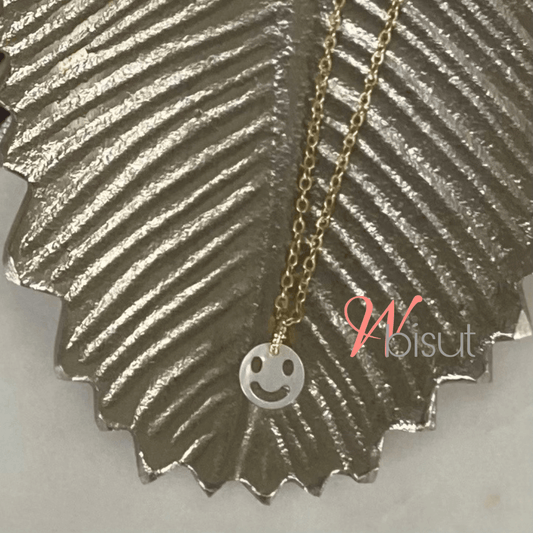 MOTHER-OF-PEARL HAPPY FACE NECKLACE