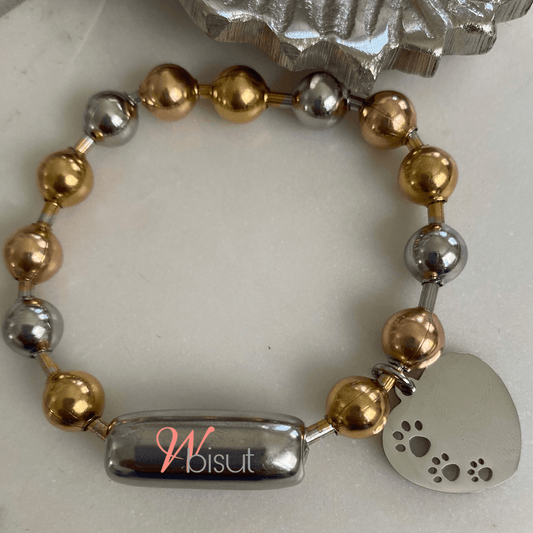 PET MOM STAINLESS STEEL BALL BRACELETS / PULSERAS - 8MM