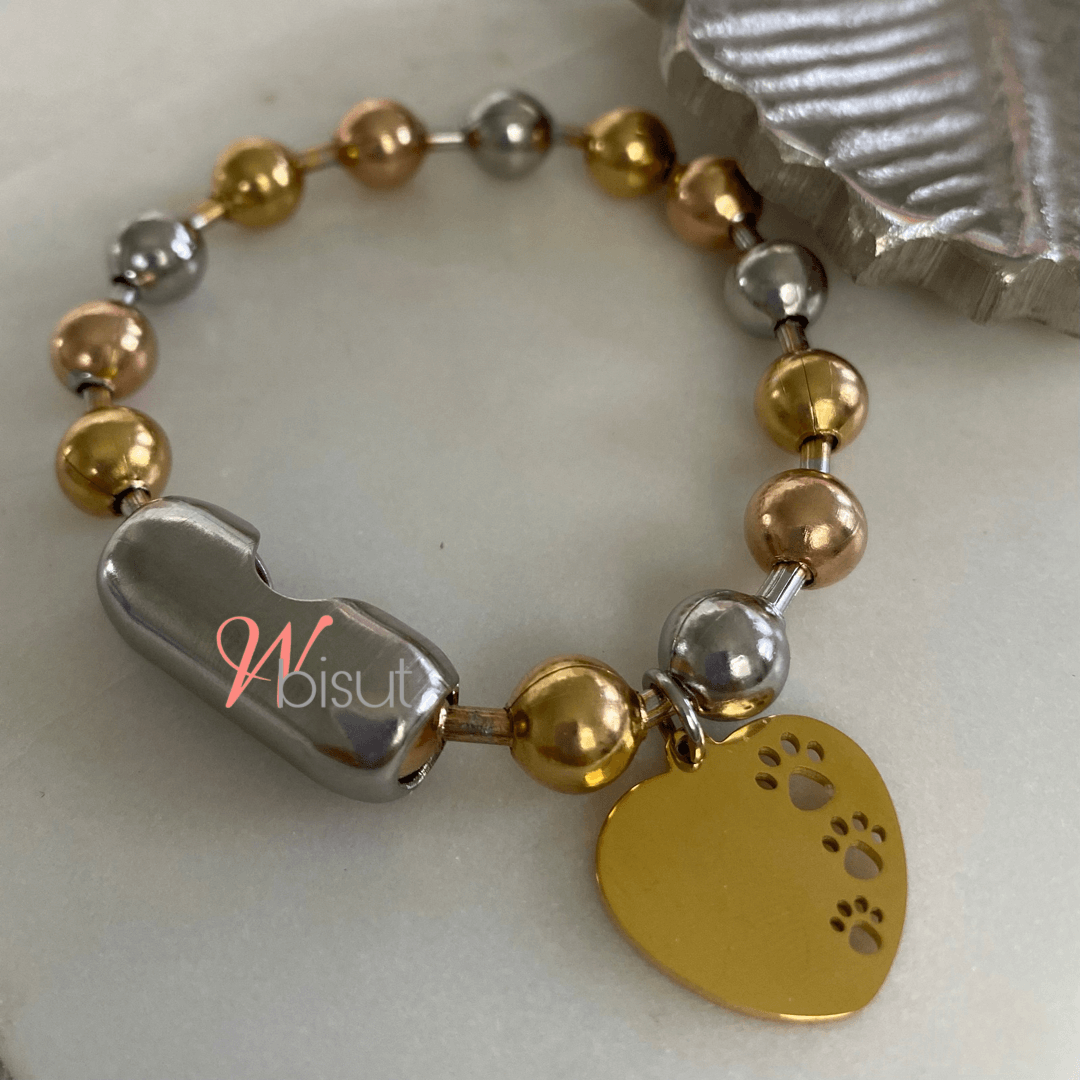 PET MOM STAINLESS STEEL BALL BRACELETS / PULSERAS - 8MM