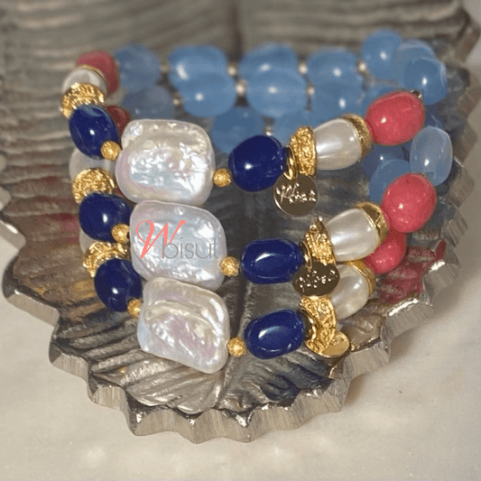 LIGHT BLUE NUGGETS BRACELET