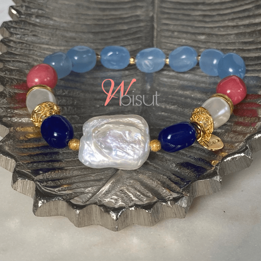 LIGHT BLUE NUGGETS BRACELET
