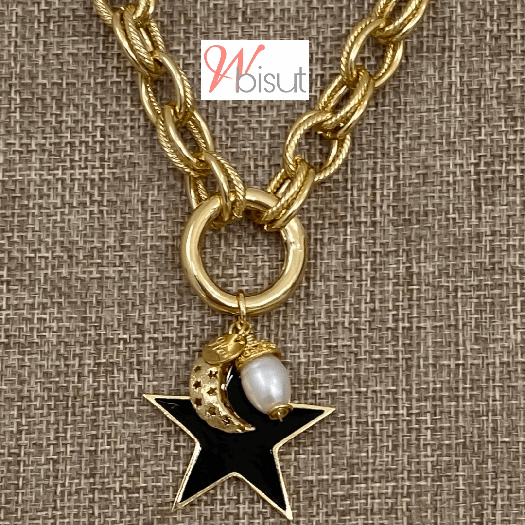 MOON & STAR ALUMINIUM NECKLACE