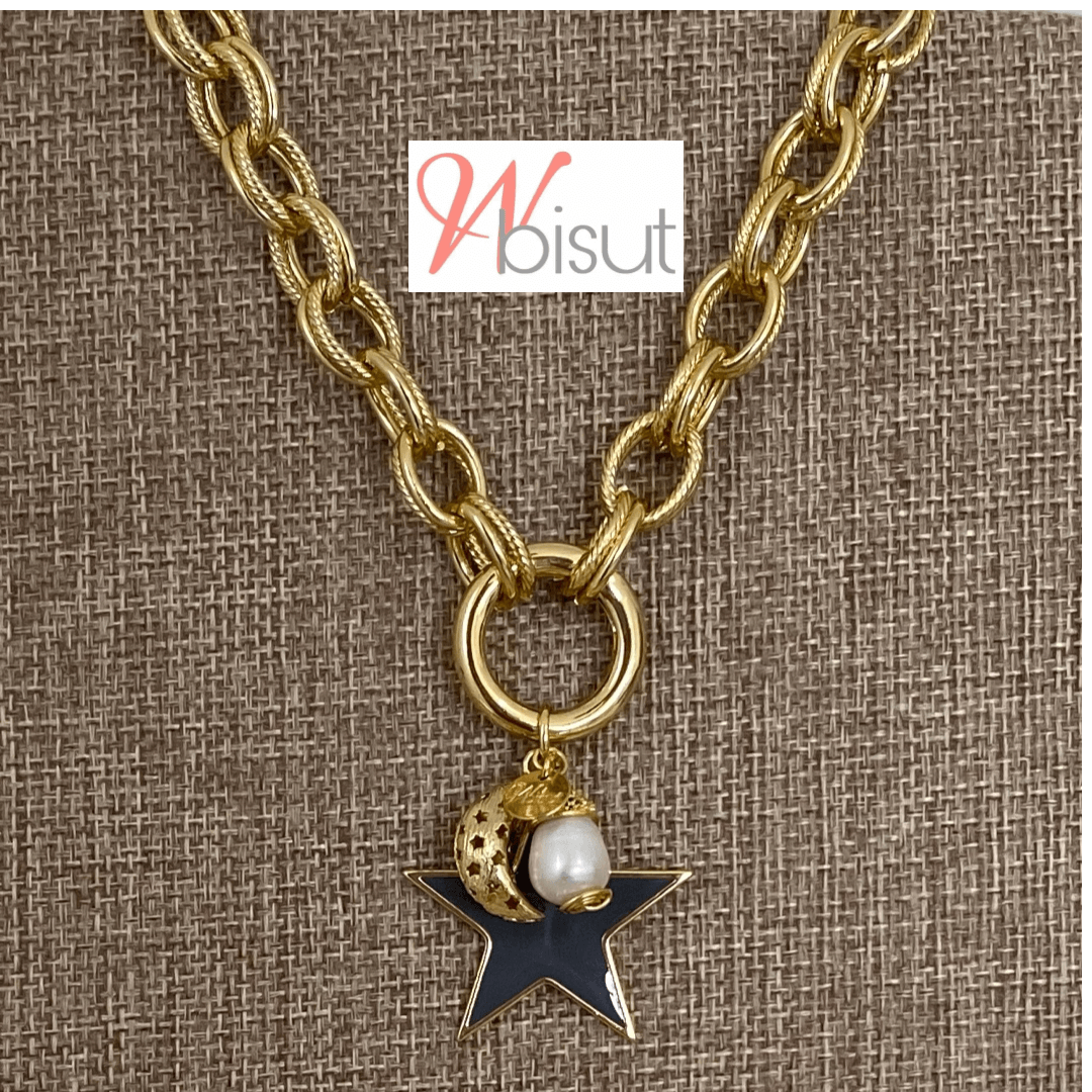 MOON & STAR ALUMINIUM NECKLACE