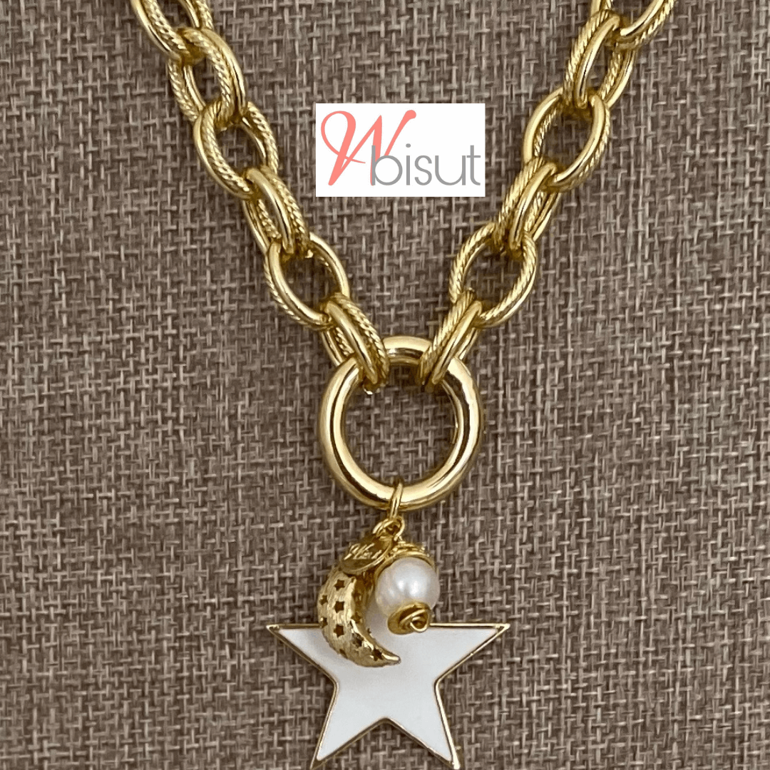 MOON & STAR ALUMINIUM NECKLACE