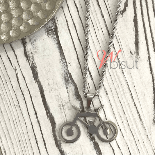 SILVER BICYCLE NECKLACE