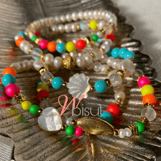 NEON SWAROSKI PEARLS BRACELETS SET