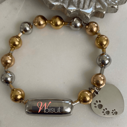PET MOM STAINLESS STEEL BALL BRACELETS / PULSERAS - 8MM