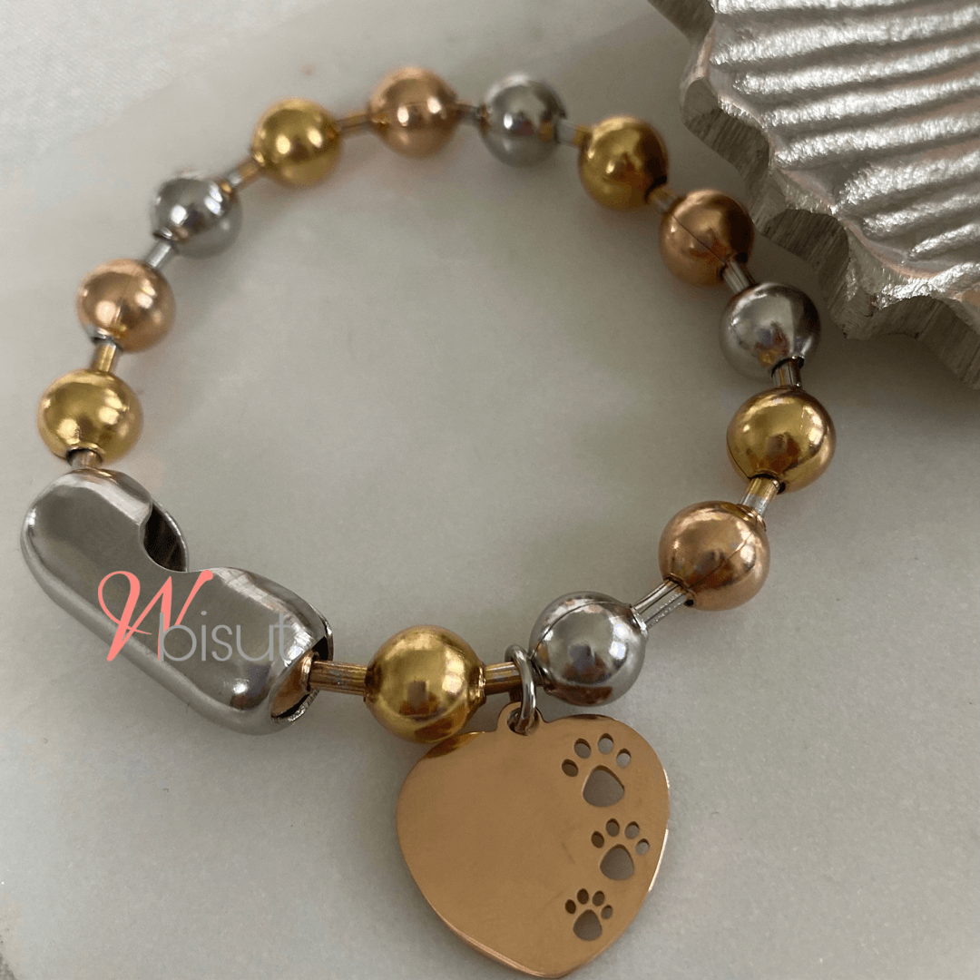 PET MOM STAINLESS STEEL BALL BRACELETS / PULSERAS - 8MM